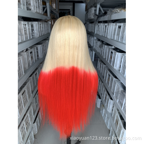 May queen Straight Hair 613 Blonde  Brazilian Raw Hair HD Transparent Frontal Wig Human Hair Wigs Lace Front for Black Women